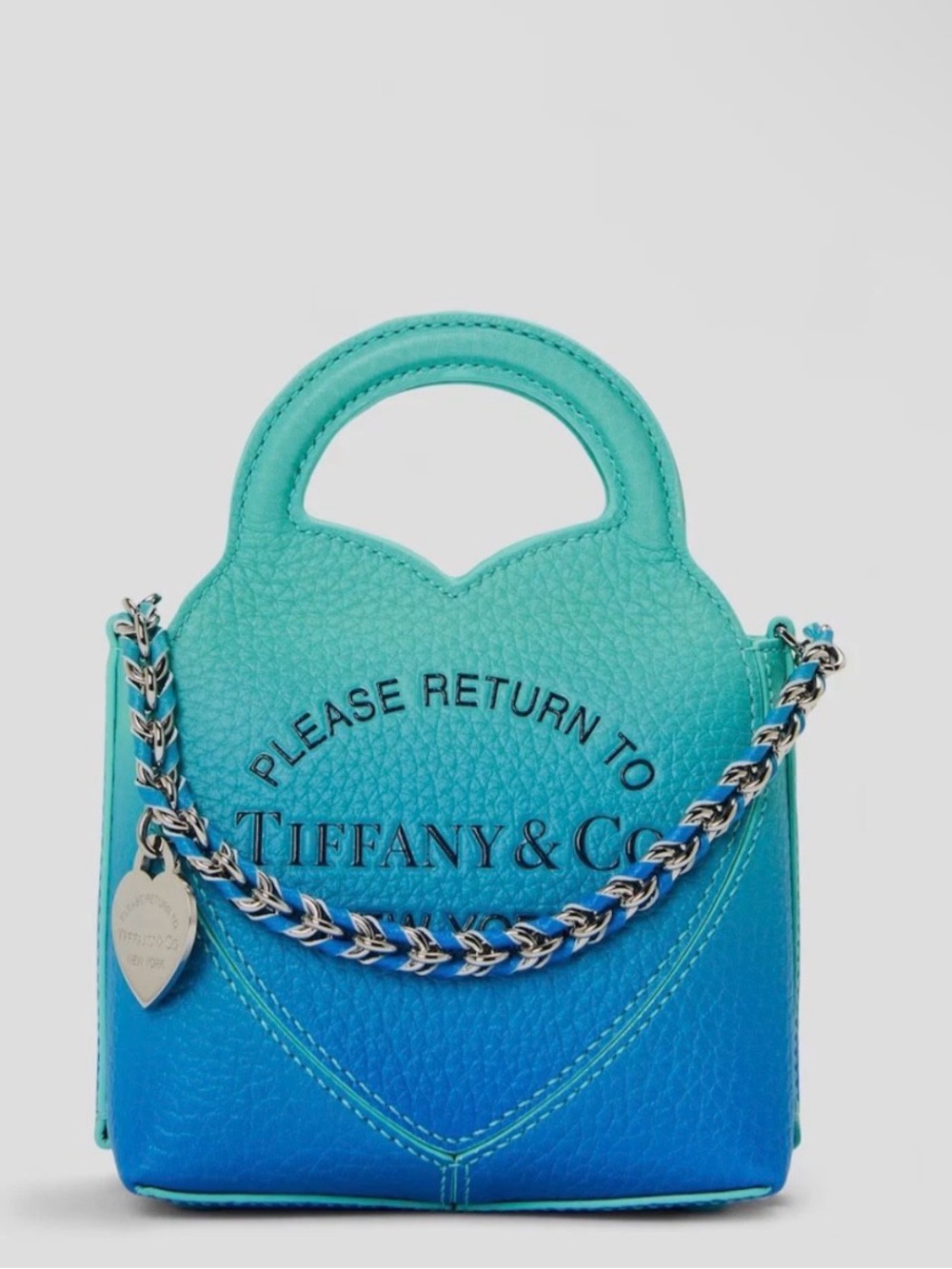 Tiffany & Co. Turquoise-to-Blue Gradient Mini Heart Bag